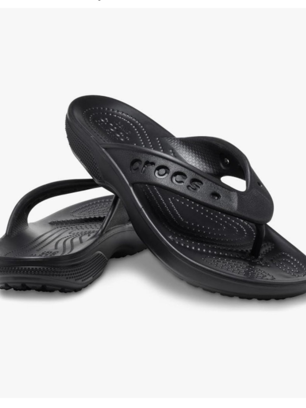 Crocs Baya II Flip Flops Black Size 8 Lightweight Comfort Sandals